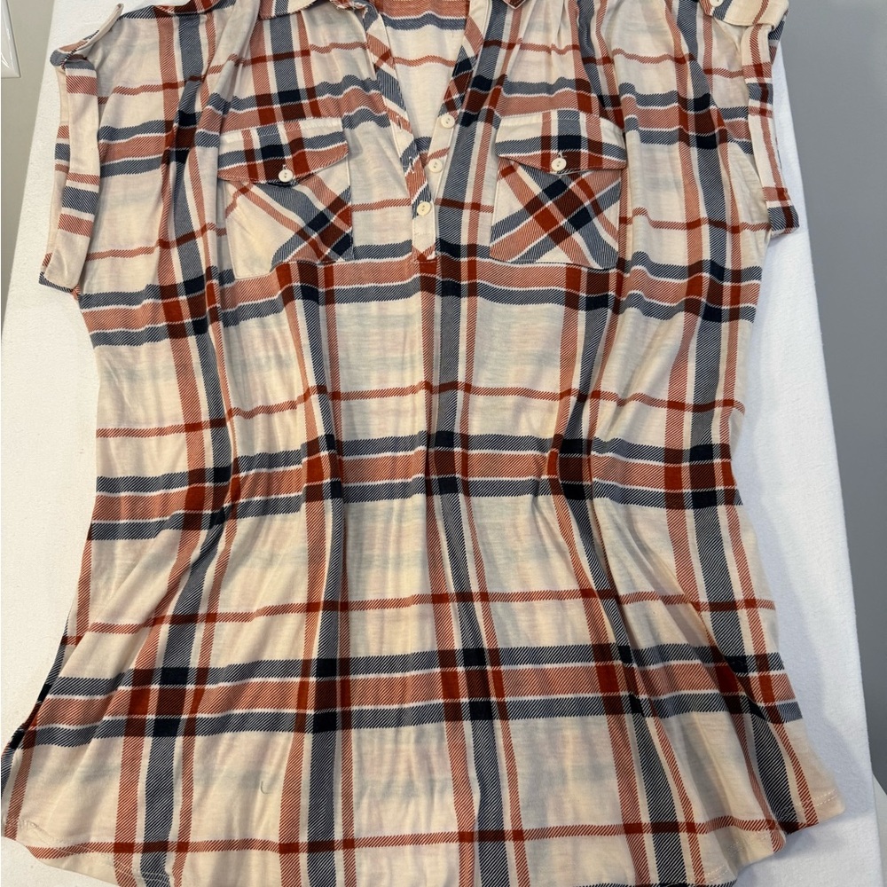 Plaid Button-Up Women's Top